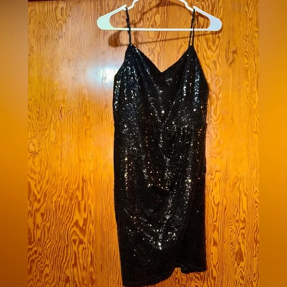 black halo made in usa edith mini dress Eddie Sequin Mini Dress